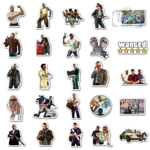 Zestaw Naklejek Wlepki StickerBomb Game Wanted GTA Grand Theft Auto N403