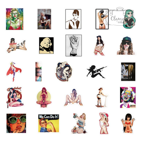 Zestaw Naklejek Wlepki StickerBomb Sexy Girl Gang Girls Art Girl Power N412