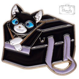 Metalowa Przypinka Kot w Torbie Cat In Bag Sweet Animal Zwierzak Pin
