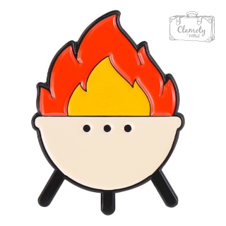 Metalowa Przypinka Grill Grilujemy Ogień Grill Time Pin