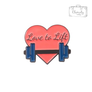 Metalowa Przypinka Love To Lift Uwielbiam Podnosić Siłownia Gym Pin