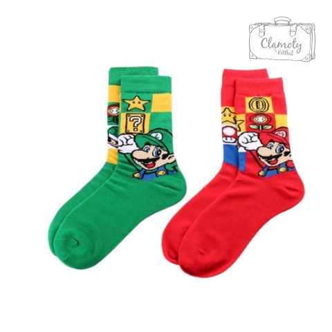 Skarpetki Skarpety Długie Bawełniane Czerwone Red Super Mario Bros 39-44