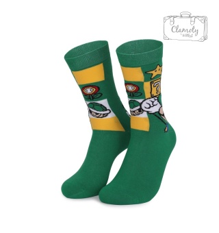 Skarpetki Skarpety Długie Bawełniane Zielone Green Super Mario Bros 39-44