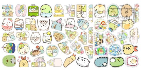 Zestaw Naklejek Wlepki StickerBomb Sumikkogurashi Anime Stworki Japan N446