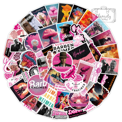 Zestaw Naklejek Wlepki StickerBomb Barbie Barbenheimer Oppenheimer N441