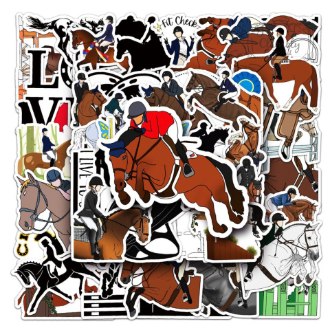 Zestaw Naklejek Wlepki StickerBomb Jeździec Horse Konie Jeździectwo N415