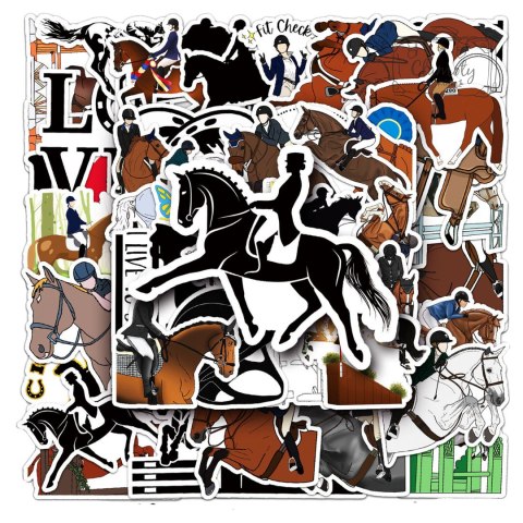 Zestaw Naklejek Wlepki StickerBomb Jeździec Horse Konie Jeździectwo N415