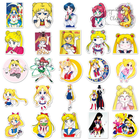 Zestaw Naklejek Wlepki StickerBomb Czarodziejka Z Księżyca Anime N430