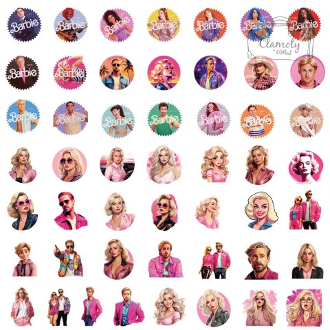 Zestaw Naklejek Wlepki StickerBomb Barbie Film Movies Ken & Barbie N439