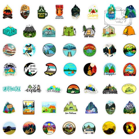 Zestaw Naklejek Wlepki StickerBomb Podróże Wspinaczka Góry Explore N416