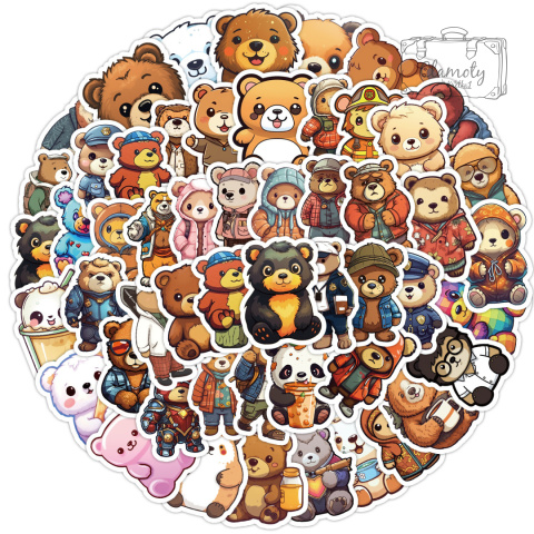 Zestaw Naklejek Wlepki StickerBomb Misie Misiaczki Bear Niedźwiadki N444