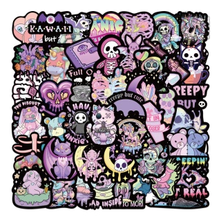 Zestaw Naklejek Wlepki StickerBomb Creepy Skull Czaszki Kawaii Anime N429