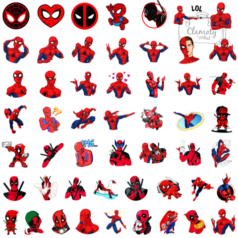 Zestaw Naklejek Wlepki StickerBomb Spider Man Deadpool Marvel DC N426