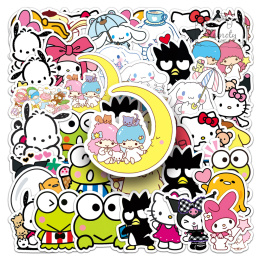Zestaw Naklejek Wlepki StickerBomb Mix Postaci Hello Kitty Kuromi Gudetama Melody N422