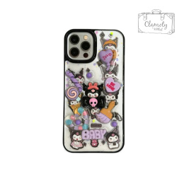 Etui Case Obudowa Iphone 14 Pro Czarno Fioletowy Kuromi