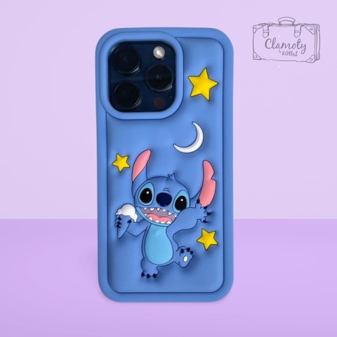 Etui Case Obudowa Iphone 11 Niebieski Gumowy Stitch Gwiazdy