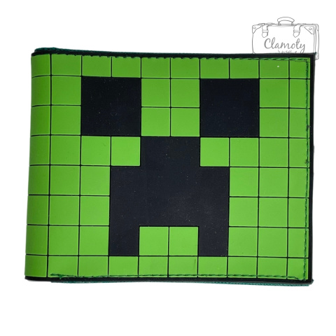 Portfel Rozkładany Minecraft Creeper Gumowy Zielony