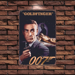 Tablica Ozdobna Blacha 20x30 cm Bond 007 Goldfinger Retro Vintage