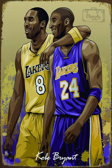 Tablica Ozdobna Blacha 20x30 cm Kobe Bryant Lakers Retro Vintage