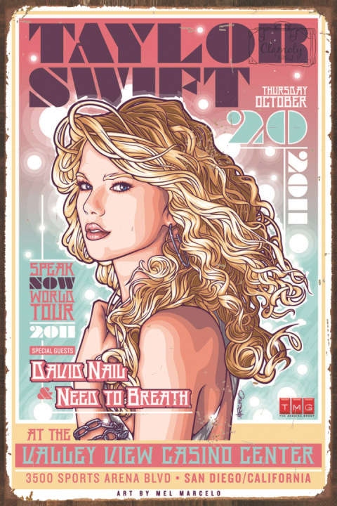 Tablica Ozdobna Blacha 20x30 cm Taylor Swift Singer Retro Vintage