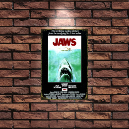 Tablica Ozdobna Blacha 20x30 cm Jaws Szczęki Movie Retro Vintage