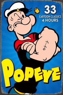 Tablica Ozdobna Blacha 20x30 cm Popeye Film Bajka Retro Vintage