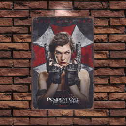 Tablica Ozdobna Blacha 20x30 cm Resident Evil Film Retro Vintage