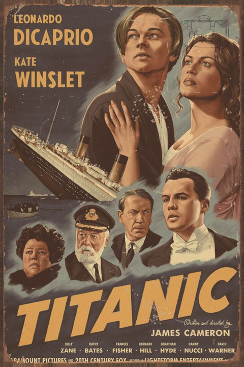 Tablica Ozdobna Blacha 20x30 cm Titanic Old Movie Retro Vintage