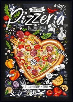 Tablica Ozdobna Blacha 20x30 cm Pizzeria Food Film Retro Vintage