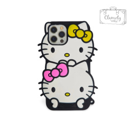 Etui Case Obudowa Do Iphone 12/12 Pro Czarny Gumowy Hello Kitty