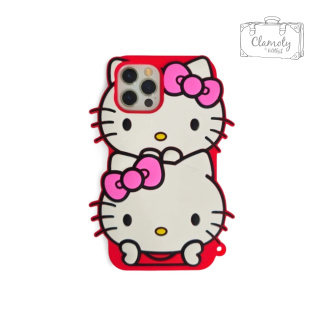 Etui Case Obudowa Do Iphone 12/12 Pro Czerwona Gumowa Hello Kitty