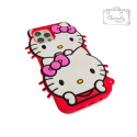 Etui Case Obudowa Do Iphone 12/12 Pro Czerwona Gumowa Hello Kitty