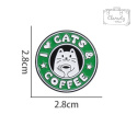 Metalowa Przypinka Cats Coffee Kocia Kawa Kot Cat Pin