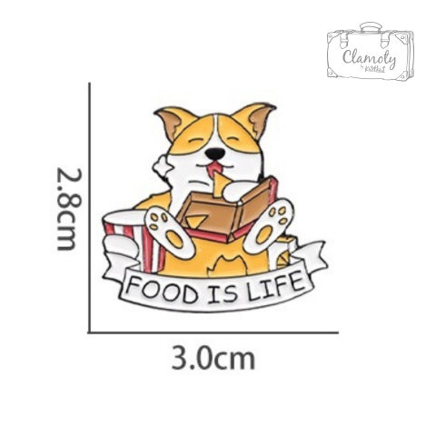 Metalowa Przypinka Pies Food Is Life Jedzenie To Życie Pin