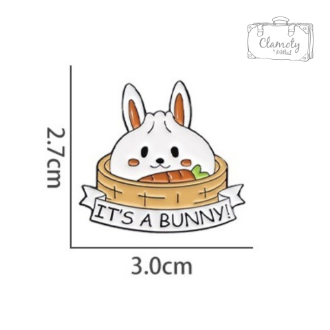 Metalowa Przypinka It's A Bunny Królik Dim Sum Pin