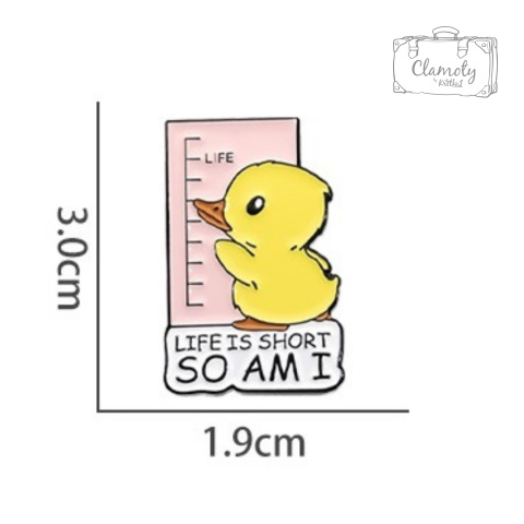 Metalowa Przypinka Kurczak Life Is Short So Am I Chicken Pin