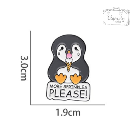 Metalowa Przypinka Pingwin More Sprinkles Please Pin