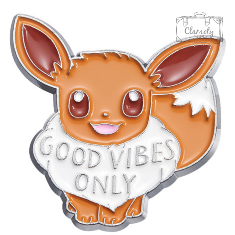 Metalowa Przypinka Eevee Good Vibes Only Pokemon Pin