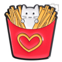 Metalowa Przypinka Kot Frytki Cat Fries Pin