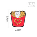 Metalowa Przypinka Kot Frytki Cat Fries Pin