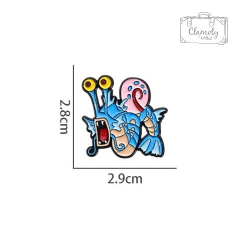 Metalowa Przypinka Pokemon Spongebob Gyarados Gacuś Gary Pin