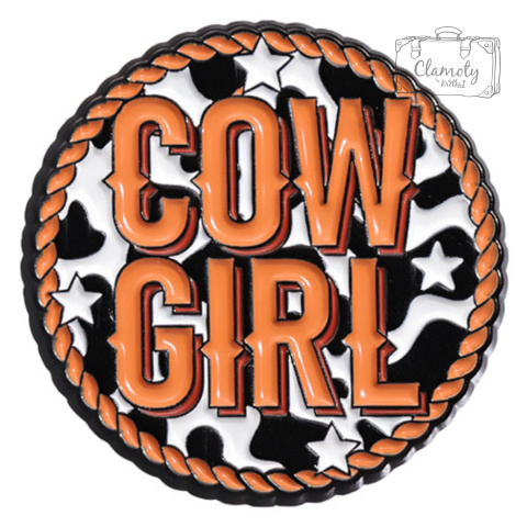 Metalowa Przypinka Cow Girl Kowbojka Western Pin