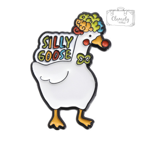 Metalowa Przypinka Gęś Klaun Silly Goose Clown Pin