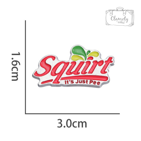 Metalowa Przypinka Napis Squirt Pin