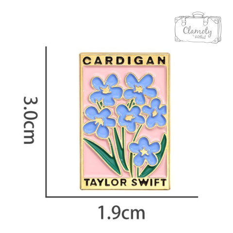 Metalowa Przypinka Gwiazda Muzyczna Taylor Swift Cardigan Pin