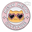 Metalowa Przypinka Kot W Okularach Meow Meow Catitude Pin