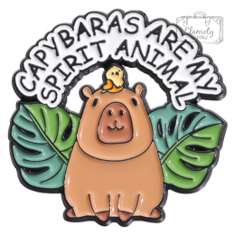 Metalowa Przypinka Capybaras Are My Spirit Animal Kapibara Pin