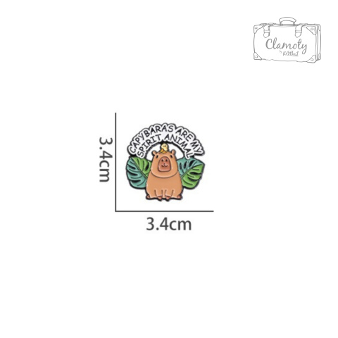 Metalowa Przypinka Capybaras Are My Spirit Animal Kapibara Pin