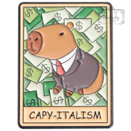 Metalowa Przypinka Capibara Capy-Italism Kapibara Kapitalizm Pin