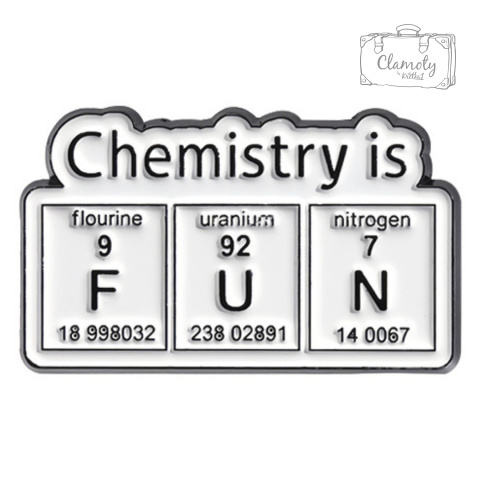 Metalowa Przypinka Chemistry Is Fun Chemia Układ Okresowy Pin